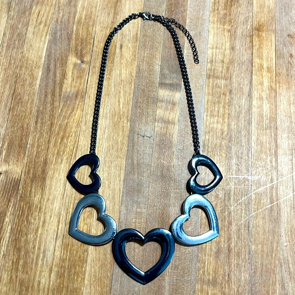 Paparazzi Gunmetal & Silver Heart Necklace 🖤